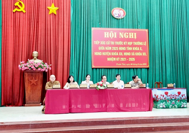 Đại biểu HĐND tỉnh, huyện tiếp xúc cử tri 2 xã Phước Thái, Phước Bình trước kỳ họp giữa năm 2025